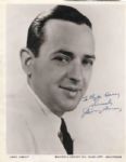 Jimmy Dorsey 8 x 10 Signed Photo -- Boldly Signed in Ink, To Clyde Haney Sincerely Jimmy Dorsey -- Near Fine