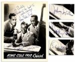 Nat King Cole 8 x 10 Signed Photo -- Also Signed by Oscar Moore and Johnny Miller of the King Cole Trio