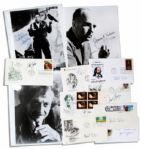 Extensive Lot of Autographs by 20th Century Literary Legends -- First Day Covers & 8" x 10" Photos Signed by Clancy, Updike, Crichton, Grisham, Michener, Stephen King and Kurt Vonnegut