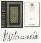 Nelson Mandela Signed Luxury Easton Press First Edition of His Celebrated Autobiography Long Walk to Freedom