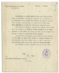 Letter Regarding a Foreign Visitor to King Tuts Tomb in 1924 -- ...license...to visit the Tomb of Tout-Ankh-Amon...