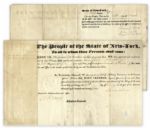 DeWitt Clinton Document Signed as New York Governor -- 1827 Military Appointment