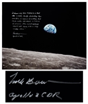 Frank Borman Signed 20 x 16 Photo, With His Thoughts About the Moon: …its a vast, lonely, forbidding-type existence…