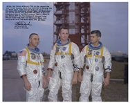 Apollo 16 Moonwalker Charlie Duke Signed 20 x 16 Photo of the Apollo 1 Crew -- Duke Served on the Post-Fire Team to Improve Safety for the Apollo Astronauts