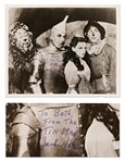 Jack Haley Signed 10 x 8 Photo from The Wizard of Oz -- With PSA/DNA COA