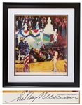 LeRoy Neiman Signed Print of The Presidents Birthday Party -- Depicting Marilyn Monroes Famous Serenade of Happy Birthday to You for JFK