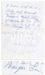 Harper Lee Autograph Note Signed -- Lee Pens a Response Writing That She Cant Respond