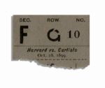 Rare 1899 Ticket Stub From a Harvard vs. Carlisle Football Game -- The First Year Carlisle Was Coached by Pop Warner