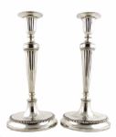 Pair of Elegant Tiffany & Co. Sterling Silver 15 Candlesticks