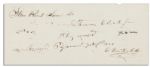 Cornelius Commodore Vanderbilt Autograph Note Signed