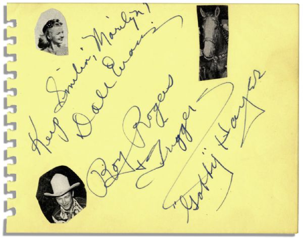 Signatures by Western Stars Roy Rogers, Dale Evans & Gabby Hayes -- Plus the Horse ''Trigger''!