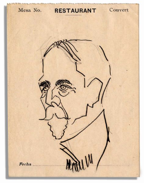 Enrico Caruso Hand-Drawn Caricature Sketch