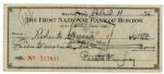 Ernest Hemingway Signed Check From 1956 -- To Longtime Friend & Manager of His Property in Cuba