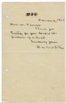 Pulitzer Prize-Winning Author Willa Cather Autograph Letter Signed -- ...Thank you heartily for your cordial expression of interest...