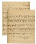 Lincoln Assassination Letter -- From Policeman Who Hunted Conspirators -- ...you, an officer of the government...were a boarder in the Surratt house and on intimate terms with that family...