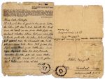 1944 Autograph Letter Signed From Sachsenhausen Concentration Camp Prisoner -- ...I ask the dear God to protect you...