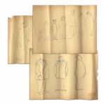 Al Capp Pencil Drawings -- 3 Sheets Containing 11 Sketched Figures