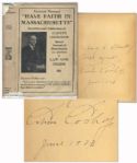 Calvin Coolidge Signed Have Faith in Massachusetts -- Signed as Governor of Massachusetts