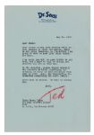 Dr. Seuss Typed Letter Signed -- ...please digest mentally the enclosed material concerning the catching of seals in West Greenland...