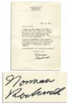 Norman Rockwell Typed Letter Signed -- ...I am very sorry but I have had to make a rule not to have visitors at my studio...