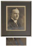 President Calvin Coolidge Signed Photograph -- Nicely Matted & Framed