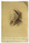 Harriet Beecher Stowe Signed Cabinet Card -- From the Estate of Helen Hayes