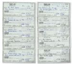 Lot of 10 Arthur Ashe Signed Checks -- From the Arthur Ashe Estate