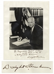 Dwight D. Eisenhower Signed 11 x 14 Photo -- ...with best wishes to a distinguished American...