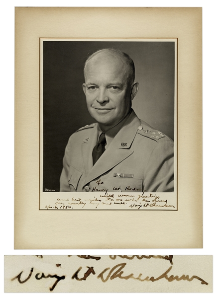 Dwight D. Eisenhower Signed 8 x 10 Military Photo -- Inscribed to His Secret Service Agent