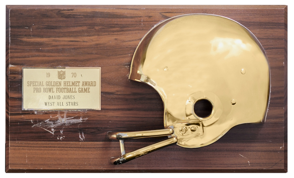 Hall of Famer Deacon Jones' Golden Helmet Award From 1970 East-West Pro Bowl -- With LOA From Jones' Widow
