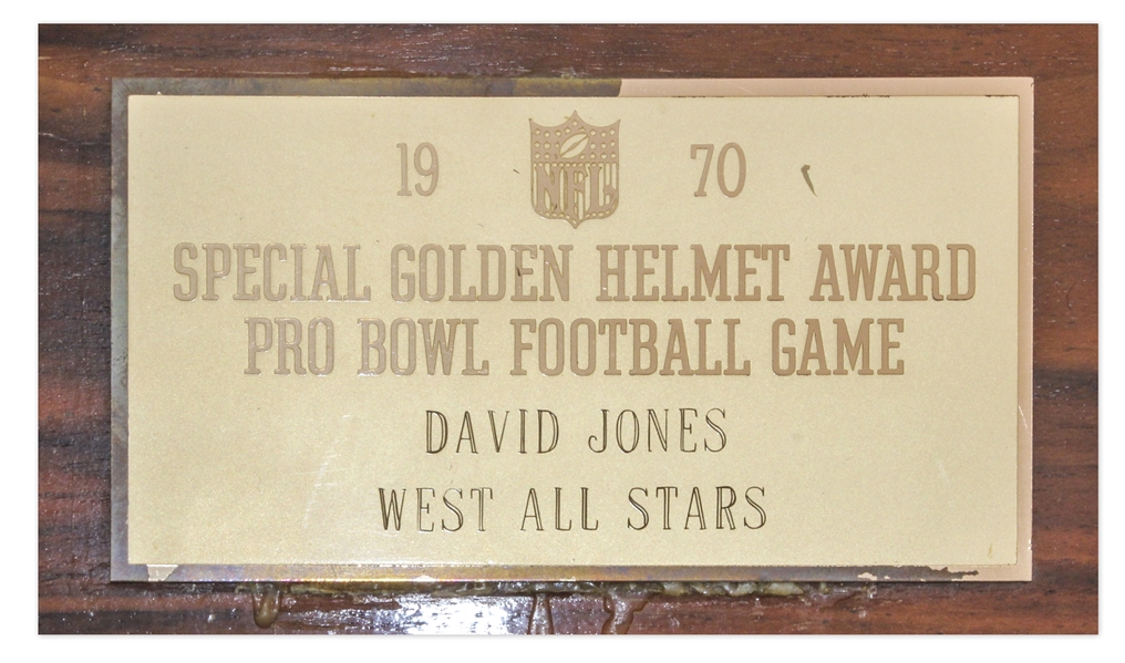 Hall of Famer Deacon Jones' Golden Helmet Award From 1970 East-West Pro Bowl -- With LOA From Jones' Widow