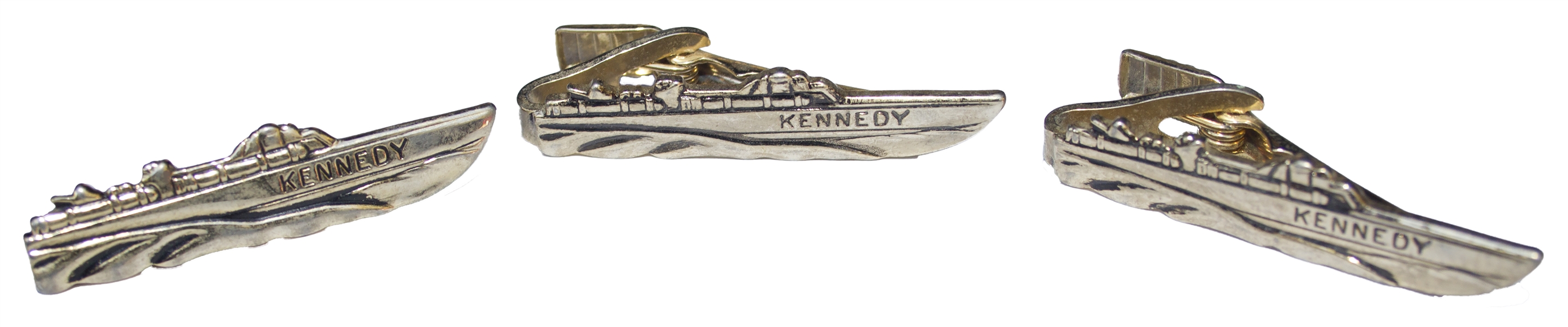 Lot of Three PT-109 Tie Bars From JFK's 1960 Presidential Campaign -- Direct From the Kennedy Family