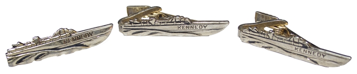 Lot of Three PT-109 Tie Bars From JFKs 1960 Presidential Campaign -- Direct From the Kennedy Family