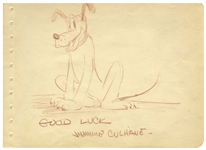 Sketch of Pluto by Famed Disney Animator James Shamus Culhane