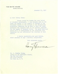 Harry Truman Letter Signed as President With Rare Communist Content -- ...to the charges of the Un-American Activities Committee...communism has not infiltrated the churches of this Nation...
