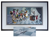 Quincy Jones Signed Limited Edition Artwork of Warner Brothers Characters Performing We Are the World