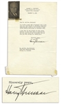 Harry S. Truman Typed Letter Signed from 1955 -- ...good wishes on the occasion of your Golden Wedding Anniversary...