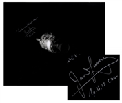 James Lovell Signed 20 x 16 Photo of Apollo 13s Damaged Service Module -- Lovell Adds, Houston, weve had a problem!