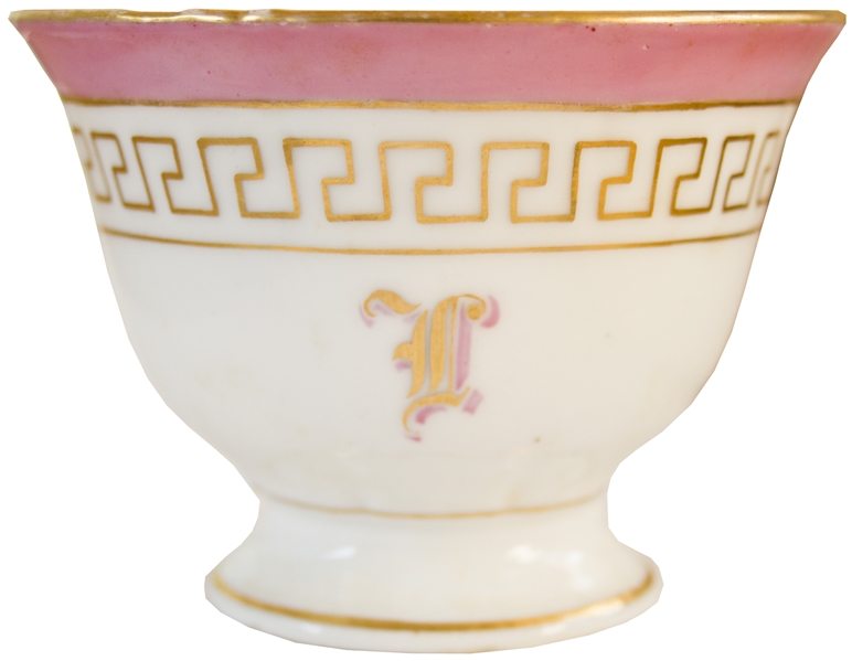 White House China Cup From the Personal Collection of Mary Todd Lincoln -- With ''L'' Monogram