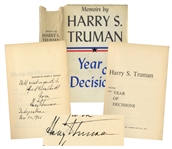 Harry Truman Signed Memoirs -- Inscribed to Photographer Extraordinaire Alfred Eisenstaedt