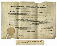 James Monroe Land Grant Signed as President
