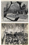 Two Original 10 x 8 Press Photos -- Mass Honoring John F. Kennedys Funeral and His Gravesite