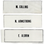 Apollo 11 Beta Cloth Name Tags for the Entire Crew -- Three Tags Reading N. ARMSTRONG, E. ALDRIN and M. COLLINS