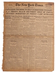 1945 New York Times Newspaper -- Japanese Premier To Sign Surrender Tonight