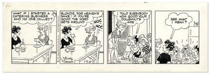 Blondie Comic Strip From 1991 -- Blondies On Her Way to a Successful Catering Business