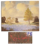 Thomas L. Lewis Signed 20 x 16 Oil Painting -- Depicting Texas Bluebonnets