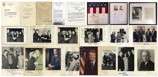 Large Lot of Presidential Signed Photos & Memorabilia - From Harry Truman to George H.W. Bush, Including U.S. Flag That Flew Over the Capitol on the Day of Gerald Fords Inauguration