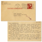 Hunter S. Thompson Typed Postcard -- "…The Lord knows where I"m going and the Devil knows who Ill marry, but everything else is up for grabs…Great Puerto Rican novel now underway…"