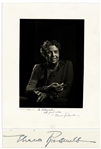 Eleanor Roosevelt Signed 10 x 13 Photo -- Also Signed by Photographer Yousuf Karsh