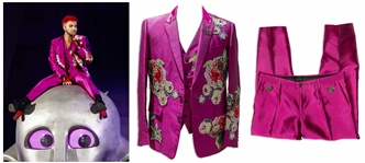 Adam Lambert Stage-Worn Suit From The Rhapsody Tour With Queen -- Three-Piece Suit Made by Dolce & Gabbana